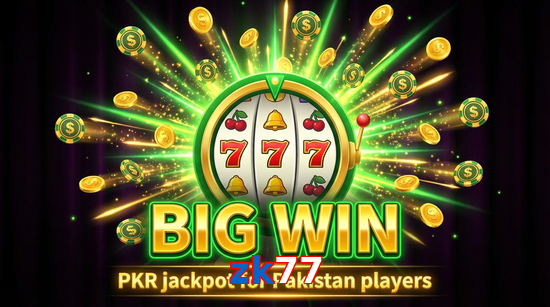 Big win animation on Zk77 slot game